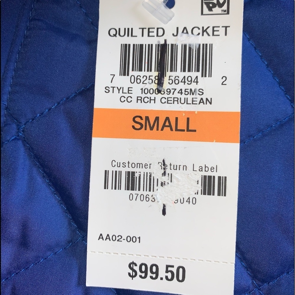 Charter Club Quilted Winter Coat Royal Blue - Picture 4 of 5